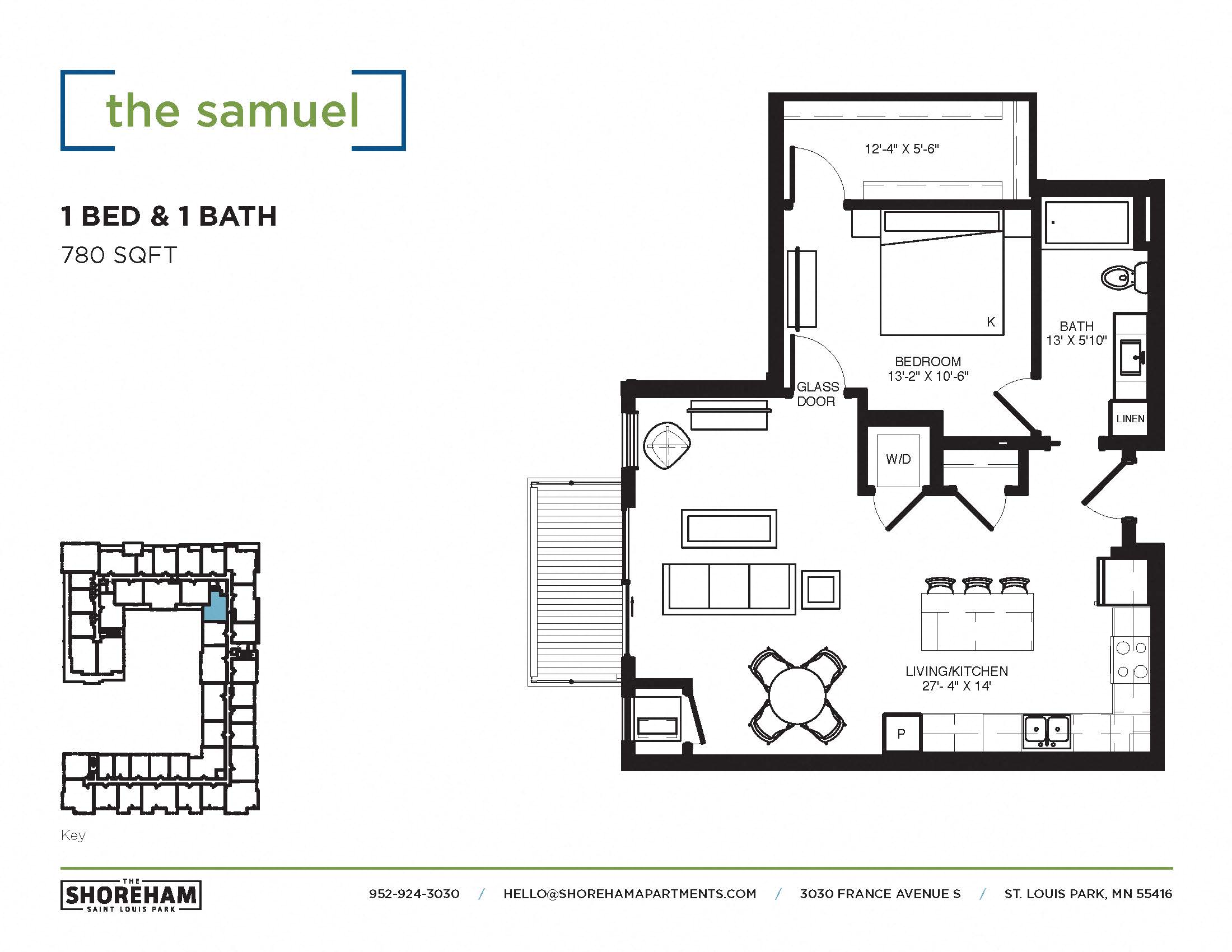 The Samuel Floor plan at The Shoreham, St. Louis Park, MN